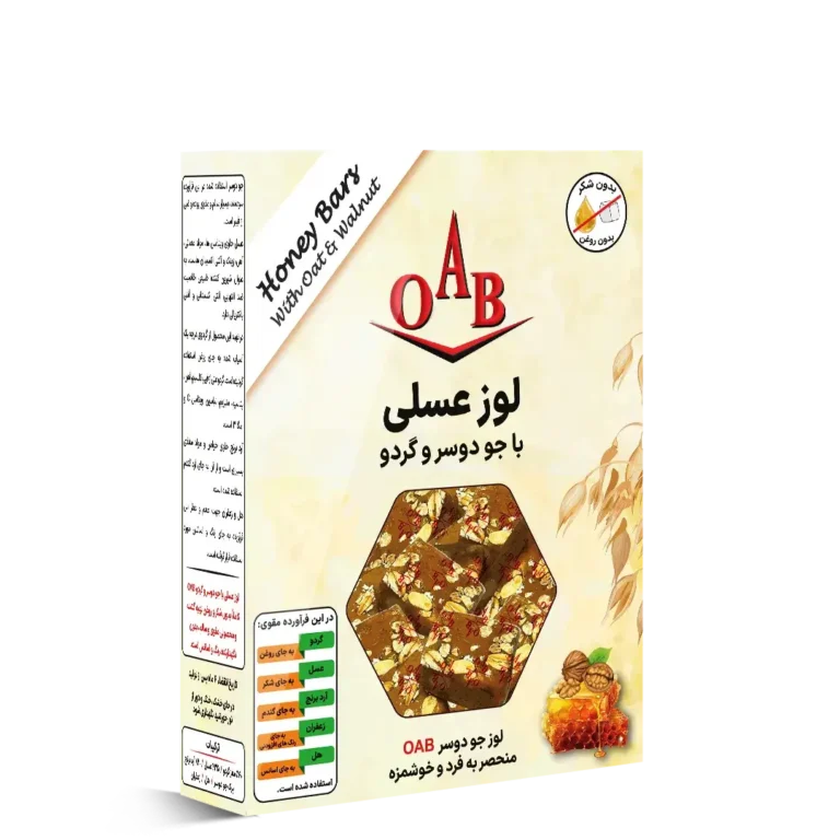 لوز عسلی با جو دوسر و گردو ۱۵۰ گرمی OAB