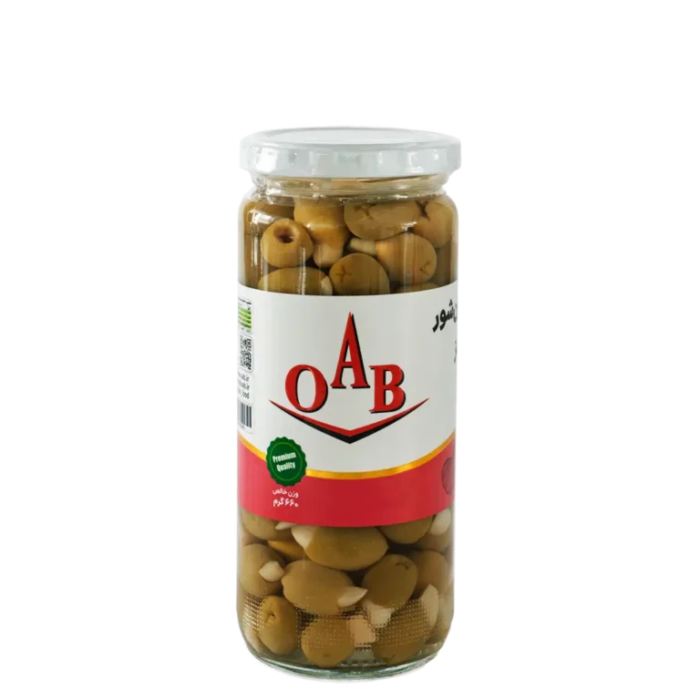 زیتون شور با مغز سیر ۵۰۰ گرمی OAB